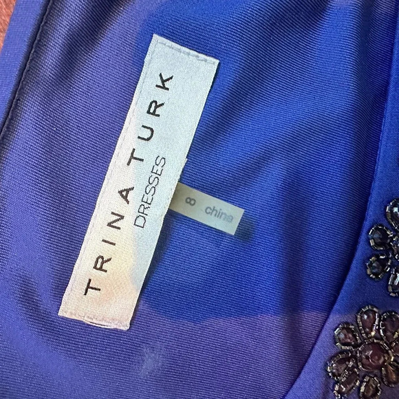 TRINA TURK Beaded Cold Shoulder Tunic Dress - 8 - Picture 3 of 6